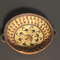 Traditional Decorative Ceramic Vessel with Animal Motifs and Double Handles Design