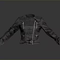 Stylish Black Leather Jacket With Open Front And Zipper Accents For Casual Outfits