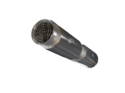 Cylindrical Metal Ventilation Device With Mesh Grille And Silver Black Design 3d model