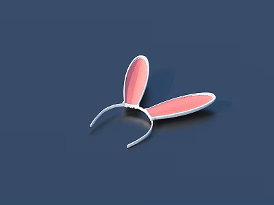 Cute Rabbit Ear Headband Soft Comfortable for Daily Wear and Party Use 3d model