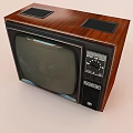 Vintage Wooden Cased Television Set With Knobs 3d model