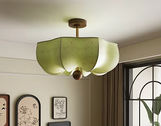 American retro pastoral chandelier 3d model