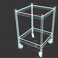 Two Tier Metal Medical Cart With Wheels For Hospital And Clinic Use