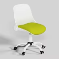 Comfortable Office Chair With White Frame And Yellow Seat In Modern Office