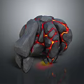 Unique Stone Inspired Home Decorative Accessory With Red Lava Texture And Glowing Effect 3d model