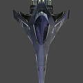 Sleek Black Futuristic Fighter Jet 3D Model With Aerodynamic Design And Yellow Afterburner Flames