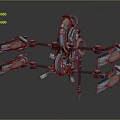 Futuristic Blue Mechanical Spider With Intricate Legs And Advanced Design Structure