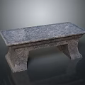 Granite Stone Bench With Textured Top Surface And Sturdy Legs For Indoor Outdoor Use