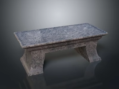 Granite Stone Bench With Textured Top Surface And Sturdy Legs For Indoor Outdoor Use 3d model