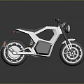 Modern Electric Motorcycle With Sleek White Body Black Seat And Large Silver Wheels