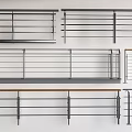Modern Stainless Steel Railings With Various Horizontal Bar Designs And Wooden Handrail