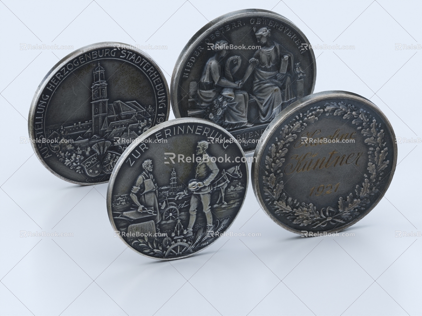 Coins Ocean Coins Antique Cultural Relics Ornaments Gold Coins Silver Coins Copper Coins Commemorative Coins Silver Dollars 3d model