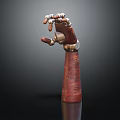 Smart Machine Mechanical Arm With Metal Joints And Wooden Base Design
