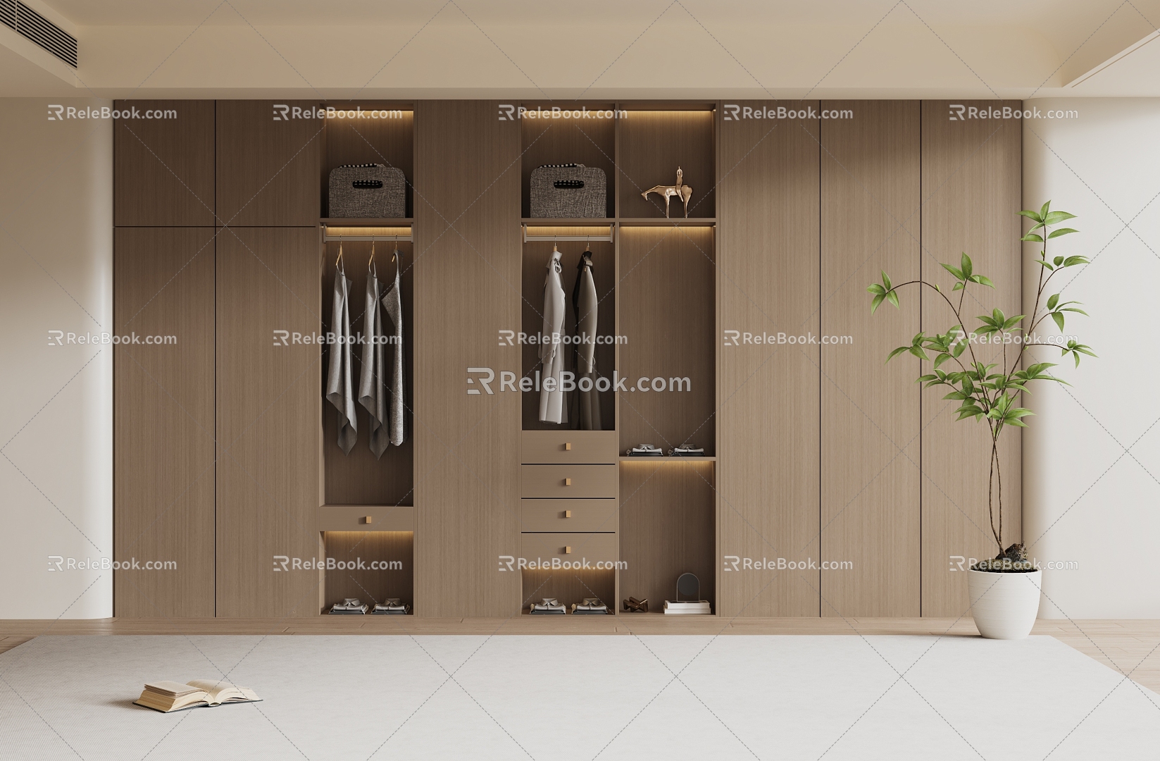 Modern Wardrobe Modern Light Luxury Wardrobe Modern Bedroom Wardrobe Cloakroom Wardrobe Finished Wardrobe 3d model