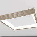 Modern Square And Round Ceiling Lights With Wooden Frame And Soft Illumination 3d model
