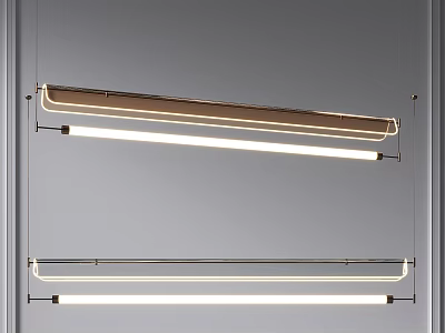 Modern Sleek Linear Pendant Light Featuring Metal Frame And LED Lighting For Interior Design 3d model