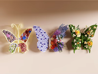 Flower paste wall decoration 3d model