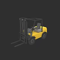 Yellow Industrial Forklift For Material Handling With Lift Mechanism And Driver Cabin