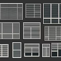 Modern shutters shutter solid wood window grille window casement window sliding window aluminum alloy window 3d model