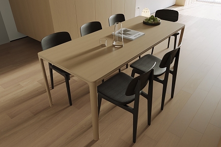 Modern Dining Table and Chair 3d model