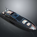 Sleek Black Luxury Yacht Exterior Design Featuring Deck Seating And Windows