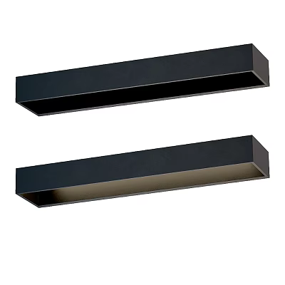 Two Black Rectangular Ceiling Lights With Sleek Modern Design For Home Interior 3d model