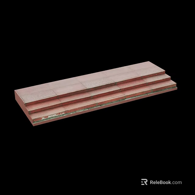 Modern Layered Staircase With Wooden Steps And Smooth Surface Design 3d model