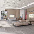 Contemporary Spacious Bank Lobby Interior Design With Comfortable Seating Area And Customer Service Counter