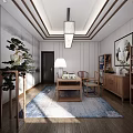 New Chinese Style Study 3d model