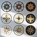 Decorative Circular Floor Tiles With Colorful Geometric Patterns And Intricate Designs