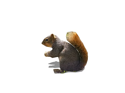 Standing Reptile Statue With Brown Tail And Textured Skin Design 3d model