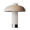 Elegant Modern Table Lamp With Brown Shade White Column And Sleek Design 3d model
