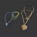 Stylish Silver And Gold Necklaces With Heart And Cross Pendants For Daily Use