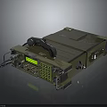 Vintage Military Portable Radio Communication Equipment With Handset And Control Panel
