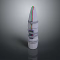 Military Missile Weapon With Conical Design Multi Layer Structure Red Green Wires And Control Panel