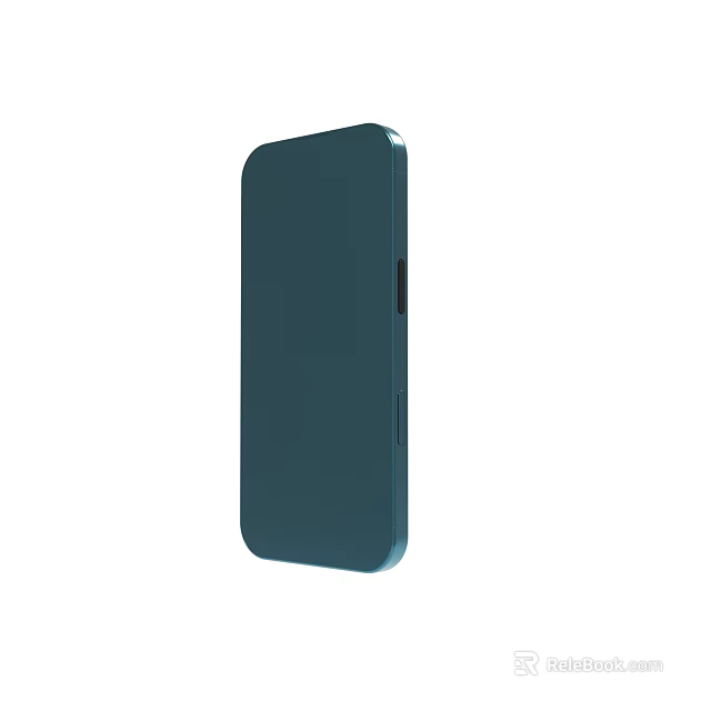 Teal Colored Smartphone With Sleek Side View And Smooth Surface Design 3d model 
