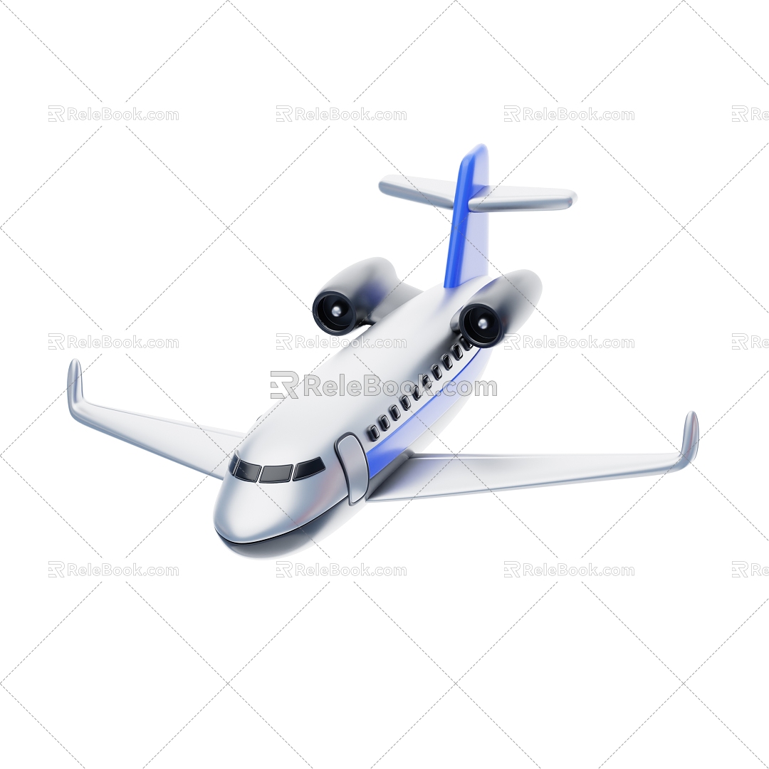 Modern Aircraft Airliner Cartoon Aircraft 3d model