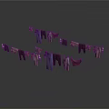 Clothesline with Hanging Shirts Pants Towels Socks and Linen Items