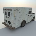 Rusty White Utility Van with Old Enclosed Box Type Cargo Body Design 3d model