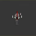 Futuristic Sci Fi Weapon With Gray Body Red Curved Tube And Green Indicators