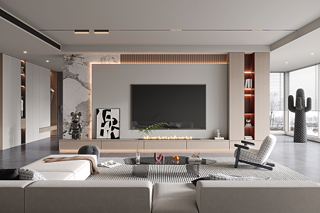 modern living room 3d model