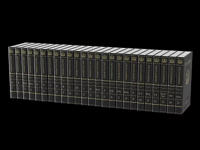 Elegant Hardcover Book Series With Black Covers Gold Accents And Multiple Volumes 3d model