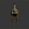 Realistic Dinosaur Figure With Yellow Green Colored Skin Long Neck Standing On Gray Gradient Background