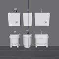 White Mop Sinks With Different Designs And Faucets In Modern Bathroom
