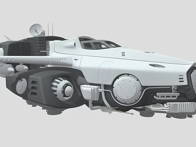 Futuristic Utility Vehicle With Mechanical Design Multiple Wheels Sensor Antenna And White Body 3d model
