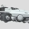 Futuristic Utility Vehicle With Mechanical Design Multiple Wheels Sensor Antenna And White Body