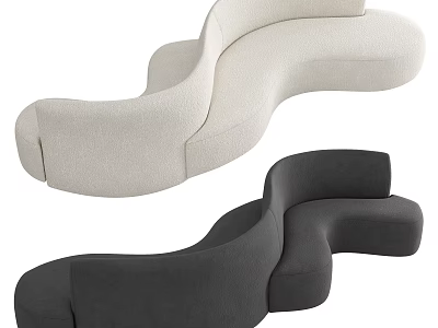 Modern Irregular Shaped Sofa Design Featuring Light And Dark Color Options For Interior Decor 3d model