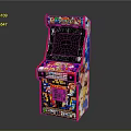 Colorful Arcade Machine With Vibrant Graphics Screen And Control Panel