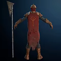 Modern game character masked knight 3d model