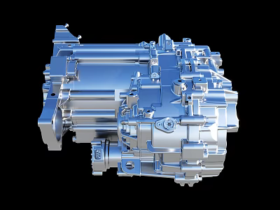 Highly Detailed Automotive Transmission 3D Model With Metallic Mechanical Components 3d model